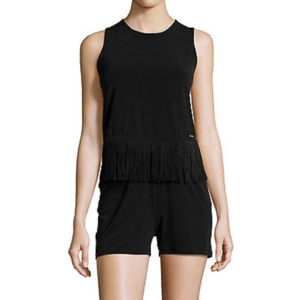 Michael Kors black fringe romper